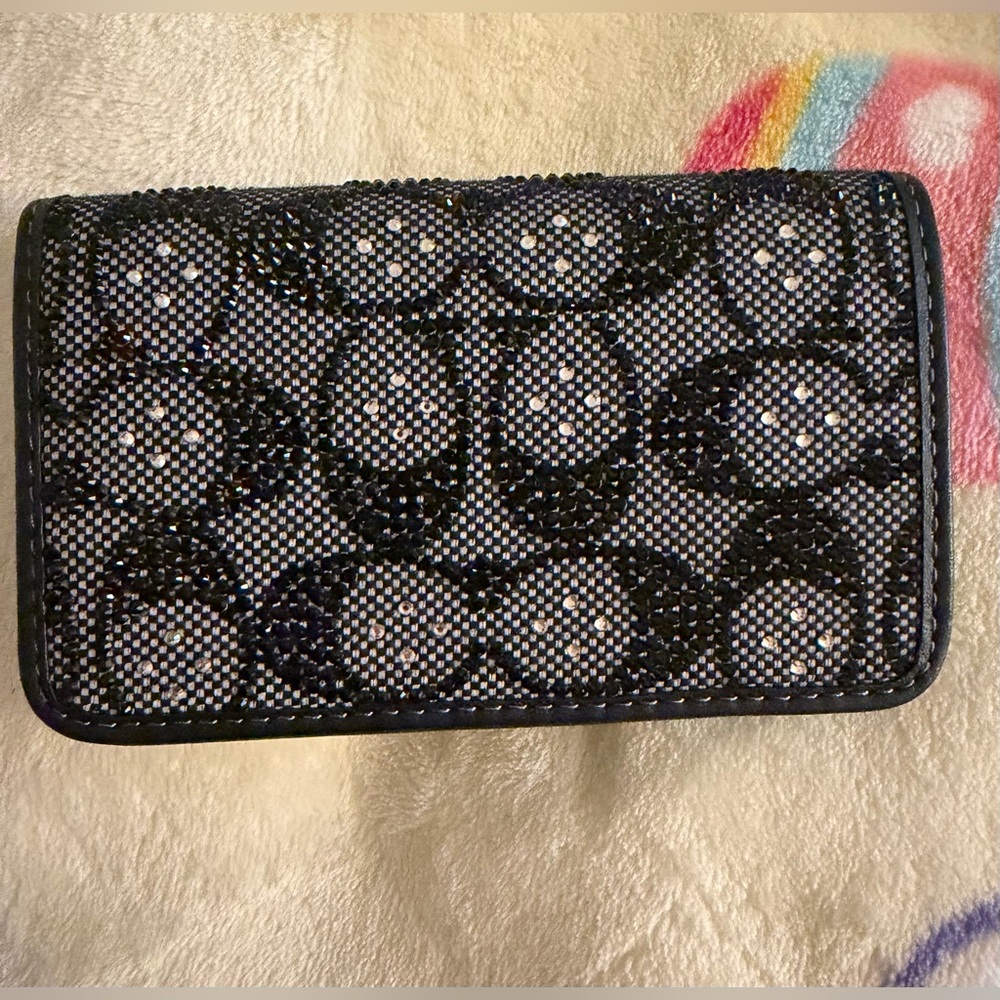 COACH Crystal Signature Jacquard Essential Slim Card Case